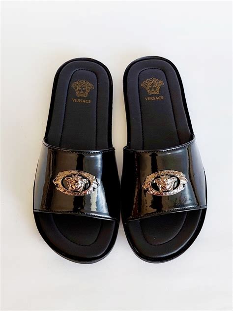 versace velvet slippers replica|versace slippers price.